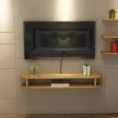 آپارتمان کوچک کابینت تلویزیون دیواری مینیمالیستی دیواری اتاق نشیمن مجموعه ای از جعبه بالا قفسه چوب جامد | پایه های تلویزیون |  - AliExpress