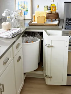 ایده های کابینت آشپزخانه گوشه ای که این فضای ناجور را به چیزی مفید تبدیل می کند