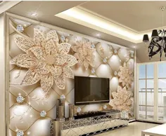 عکس تصویر زمینه سبک اروپایی 3D الماس گل جواهرات نقاشی دیواری اتاق نشیمن مبل مبل زمینه کاغذ دیواری برای دیوارها نقاشی های دیواری 3D