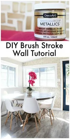 Prescott View Home Reno: Makeover Brush Stroke Wall & Dining Room - Classus Clutter