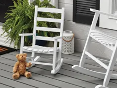 تکیه گاه اصلی ایوان چوبی در فضای باز کودکان ، رنگ سفید ، پایان مقاوم در برابر آب و هوا - Walmart.com