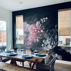کاغذ دیواری کاغذ دیواری خود چسب نقاشی دیواری گل هلندی |  اتسی