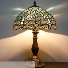 تیفانی لامپ شیشه ای رنگی Dragonfly Crystal Style Shad Accent آنتیک تخت خواب میز میز Readi