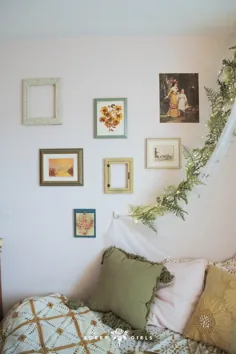 Thripped Cottagecore Dorm-Friendly Gallery Wall DIY