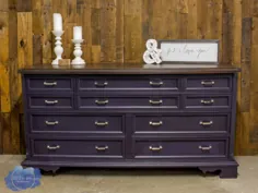قبل و بعد از آن: Makeover Purple Dresser • Roots & Wings Furniture LLC