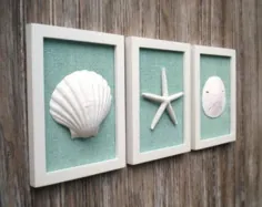 کلبه شیک مجموعه ای از تزئین ساحل دیوار هنر تزئینی دریایی |  اتسی