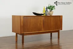 ساج مدرن Teak 1960 Vintage Credenza ، درب های طناب تاشو