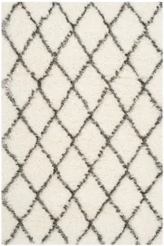 خاکستری روی فرش سفید شگ |  شگی های مراکشی - Safavieh.com