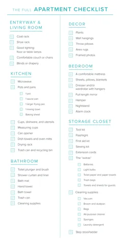 چک لیست اساسی برای تهیه اولین آپارتمان شما