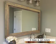 آینه دیواری قاب دار Farmhouse ، 20 رنگ لکه ای - آینه قاب چوبی روستایی ، آینه تزئینی ، تزئین دیوار ، آینه غرور ، آینه مخصوص دیوار