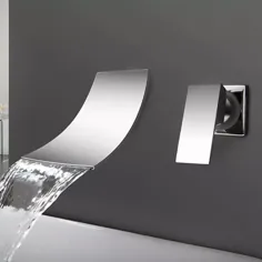 Waschbecken Wasserhahn - Wand / Wasserfall Chrom Wandmontage Zwei Löcher / Einzigen Handgriff Zwei Löcher شیپور خاموشی 2021 - 99.99 دلار آمریکا