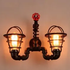 135.9 دلار آمریکا 15 تخفیف | Loft Style Antique Water Pipe Lamp Industrial Vintage Wall Light Wall Lighting For Bar Iron Edison Wall Sconce Lighting Indoor | لامپ دیواری دیواری | لامپ نورپردازی دیواری دیواری - AliExpress