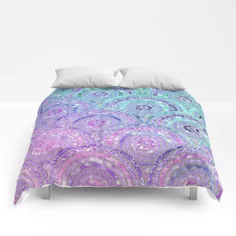 Aqua Blue Purple و Pink Sparkling Circles Comforters by betterhome
