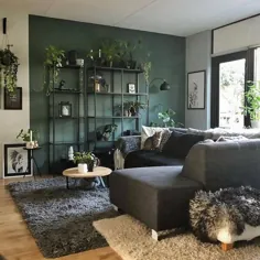 76 پوند Die beliebtesten Ideen für eine grüne Wohnzimmerwand 6