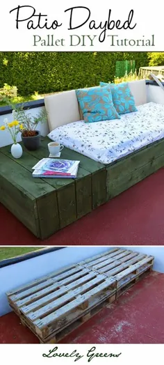 یک تخت روز پاسیو با پالت چوبی • سبزهای دوست داشتنی ایجاد کنید