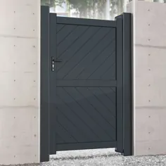 دروازه باغ کاملاً محرمانه آلومینیومی - پر از جامد مورب - تاپ تخت - دروازه های مسکونی