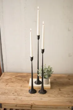 مجموعه کالالو از 3 نگهدارنده شمع چدنی بلند