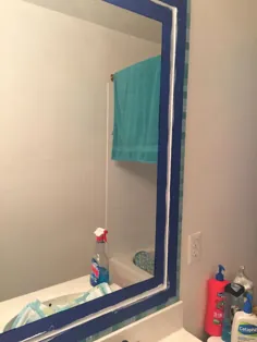 قاب آینه حمام کاشی کاری شده DIY - بدون دوغاب!