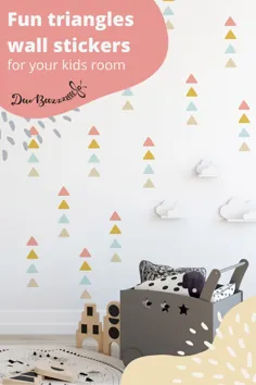 برچسب های دیواری مثلثی رنگارنگ و سرگرم کننده برای اتاق بچه های شما