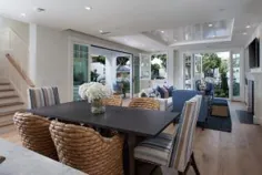 خانه ساحلی Cape Cod California با فضای داخلی و آبی و سفید