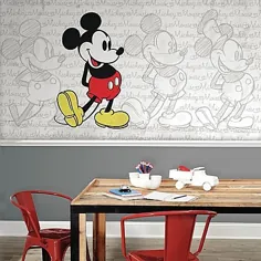 Mickey Mouse Classic Mickey XL Chair Rail Rail Prepasted 10.5 foot x 6-foot Mural |  حمام تختخواب و فراتر از آن