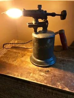 Vintage Blow Torch Lamp |  Up Cycled Blow Torch |  لامپ مورد استفاده مجدد |  Clayton & Lambert Blow Torch Lamp |  لامپ صنعتی |  نور بی نظیر |