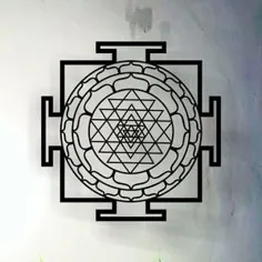 مجسمه هنری دیوار فلزی Square Sri Yantra Lotus Mandala ، دیوار بزرگ فلز ، هندسه مقدس ، چاکرای سری ، هنر یوگا ، هنر هندو ، 36 "x 36"