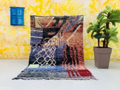 فرش Berber Moroccan 5.7 FT x 8.2 FT ، فرش قدیمی مراکش فرش Bohemian فرش Beni ourain ، فرش Area 5x8 Wool Handmade Moroccan Vintage فرش