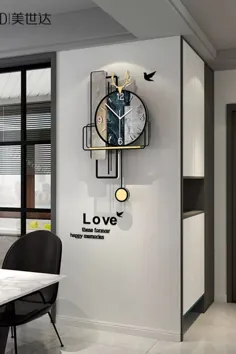 تماشای ساعت آونگ دیواری کوارتز یکپارچهسازی با سیستمعامل خاموش خانه دکوراسیون اتاق نشیمن برچسب های ترسناک هنری رایگان