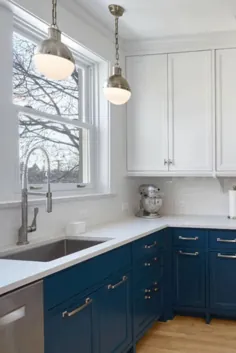 آشپزخانه آبی و سفید