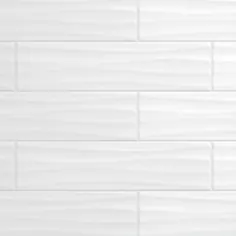 Daltile Restore Bright White 4 in x 16 in. کاشی دیواری موج دار سرامیکی (0.44 فوت مربع در هر متر) -RE15416WAVHD1P2 - انبار خانه