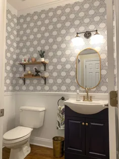 حمام کاغذ دیواری هندسی