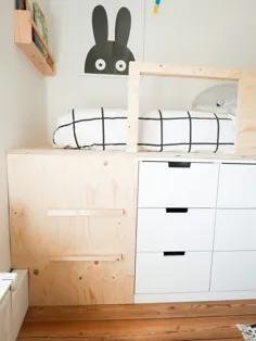 Slaapkamer make over DIY halfhoogslaper - هک Ikea Nordli