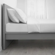 MALM قاب تختخواب ، رنگی بلند ، خاکستری ، Luröy ، Queen - IKEA