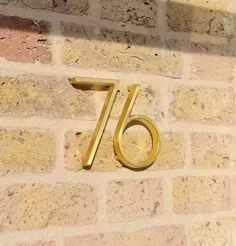 شماره های خانه مدرن 5 اینچ - شماره آدرس منزل شناور آلومینیومی ممتاز با ظروف براق زیبا و پیشرفته ، نقره ای ، شماره 6