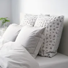 روکش کوسن SANDLUPIN ، سفید ، خاکستری - IKEA