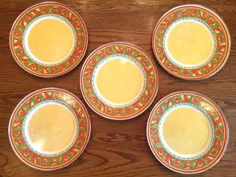 SET 5 Formation Enamelware Tuscan Dining Shlates Places Yellow Yellow Red Scrolls |  # 1912858780