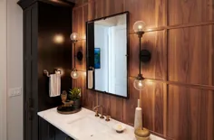 ایده های روشنایی حمام: قلاب های دوتایی در هر دو طرف آینه حمام