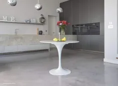 200 سانتی متر در 120 سانتی متر بیضی شکل - میز لاله های مرمر سفید کارارا - طراحی شده توسط Eero Saarinen
