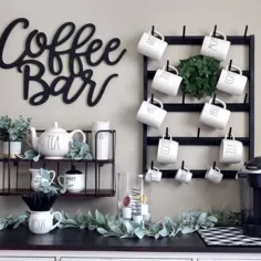 قفسه های لیوان کوچک.  قفسه های ماگ سفارشی Wood Wall Rack قهوه قهوه |  اتسی