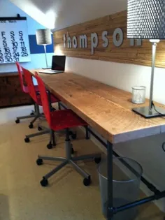 میز چوب Solid Barn ساخته شده با چوب و لوله آهنی اصلاح شده |  اتسی