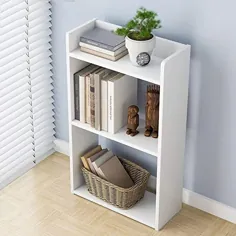 XXHDEE قفسه ذخیره سازی چوبی 3 لایه قفسه کتاب کوچک اتاق خواب اتاق کتاب قفسه کتاب ترکیبی رایگان قفسه کتاب مکعب قفسه مونتاژ دکوراسیون خانه (سفید) واحد ذخیره سازی