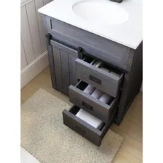 گزینه های سبک Morriston 30 in in Distract Java Undermount Single Sink حمام غرور با سنگ مهندسی سفید بالا Lowes.com