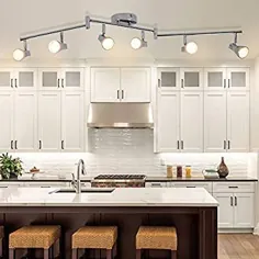 DLLT کیت نورپردازی LED LED-6 چراغ تزئینی قابل تنظیم چراغ آهنگ شیشه ای ، سقف نصب شده 6 طرفه یا نور افکن دیواری برای آشپزخانه ، اتاق ناهار خوری ، راهرو ، اتاق خواب ، نور گرم ، نقره ای