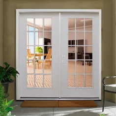 Steves & Sons 72 in x 80 in. Premium Right-15 Lite Low-E Grill Primed White Steel Patio Door-STLFFC7280RI - انبار خانه