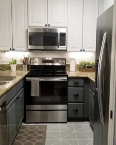 سفید و خاکستری آشپزخانه کوچک