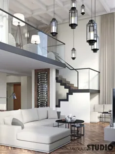 طراحی آپارتمان دو سطح mikolajskastudio moderne wohnzimmer |  احترام گذاشتن