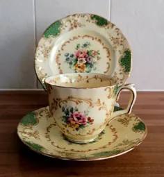 نعلبکی Crown Staffordshire Vintage China Trio Tea Cup |  اتسی