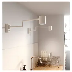 NYMÅNE سفید ، چراغ دیواری با بازوی تاب دار ، سیم دار - IKEA