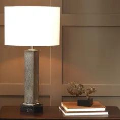 میز شیشه ای عطارد ستون مربع لامپ-نیکل